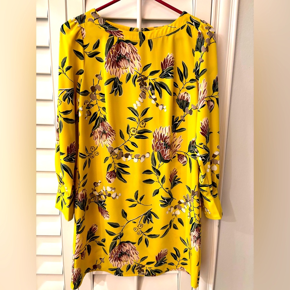 Loft long-sleeved floral swing dress